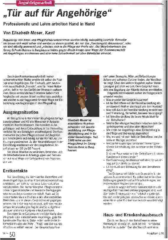 Vorschauseite 1: Tür auf für Angehörige Professionelle und Laien arbeiten Hand in Hand