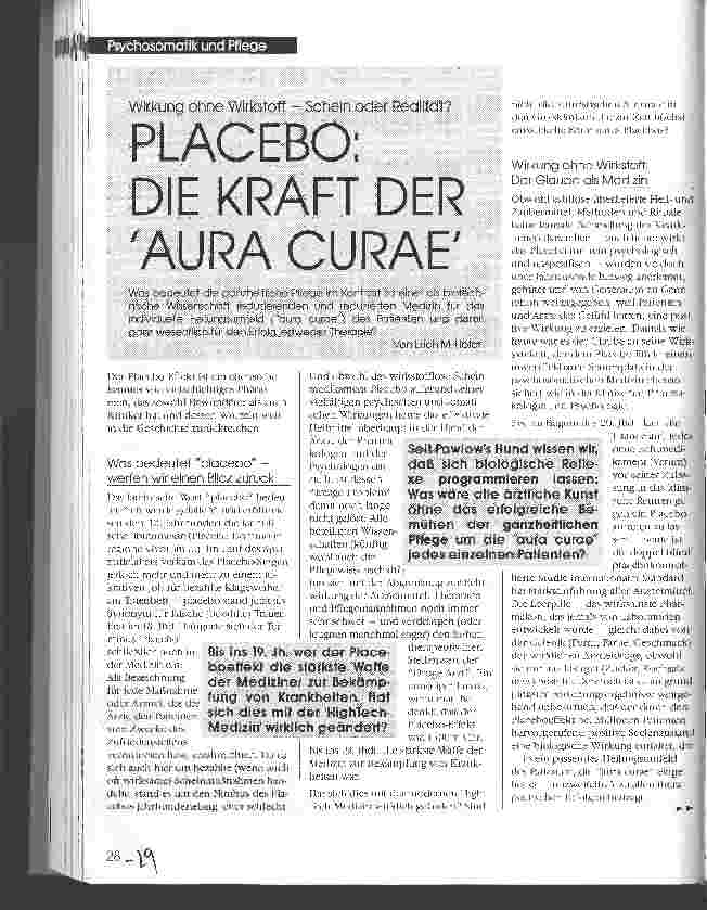 Vorschauseite 1: Placebo: Die Kraft der Aura Curare Wirkung ohne Wirkstoff - Schein oder Realität?