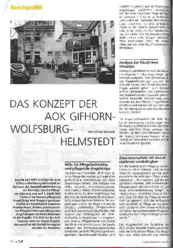 Vorschauseite 1: Das Konzept der AOK Gifhorn-Wolfsburg-Helmstedt