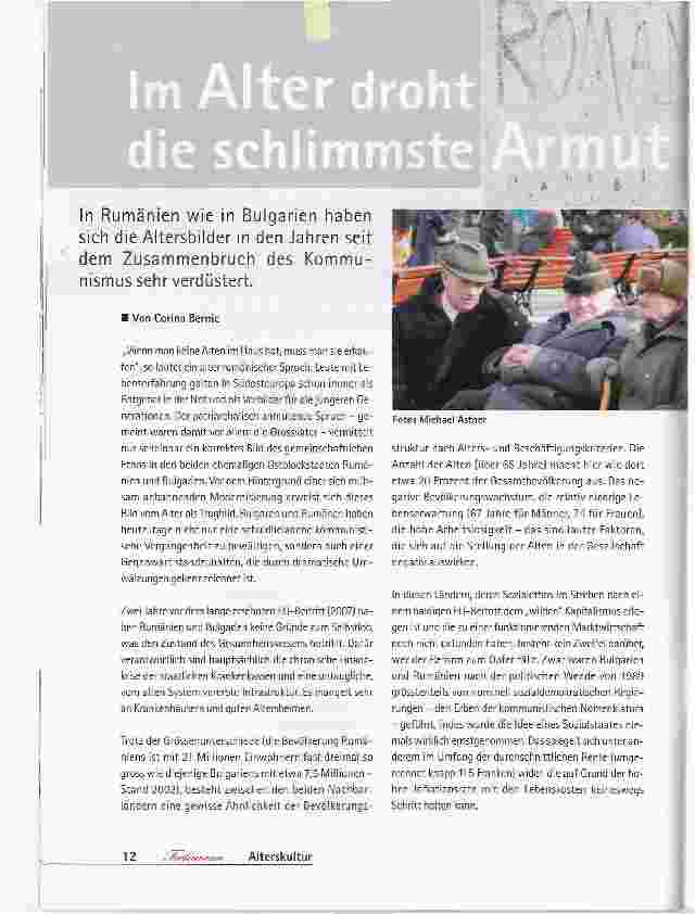 Vorschauseite 1: Im Alter droh die schlimmste Armut
