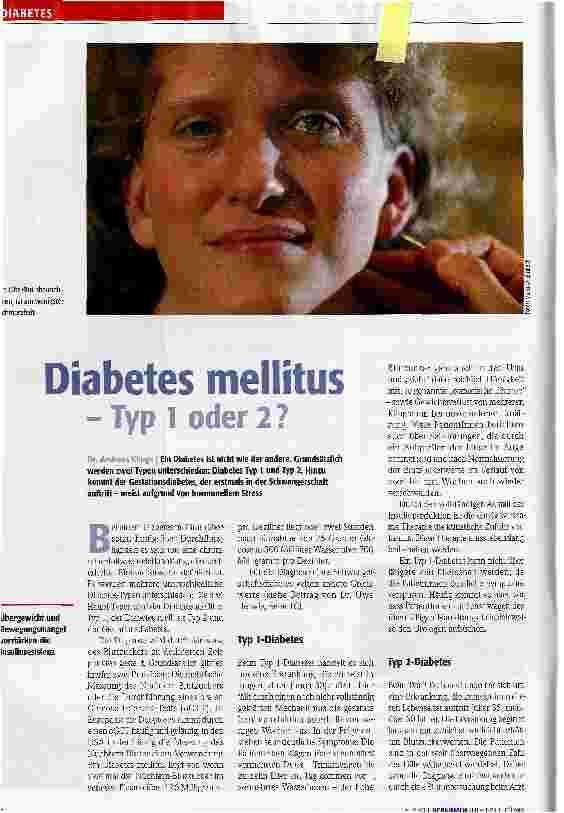 Vorschauseite 1: Diabetes mellitus - Typ 1 oder 2?