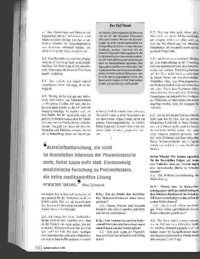 Vorschauseite 5: Forschung am MenschenWo besteht aus der Patientinnensicht Handlungsbedarf?