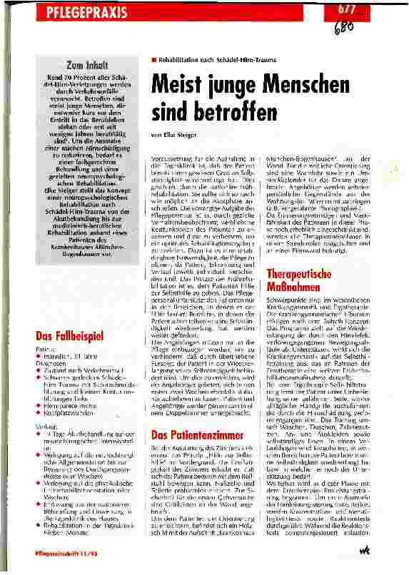 Vorschauseite 1: Meist junge Menschen sind betroffen Rehabilitation nach Schädel-Hirn-Trauma