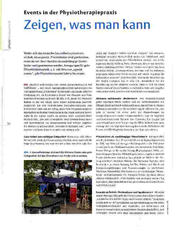Vorschauseite 1: Events in der Physiotherapiepraxis Zeigen, was man kann