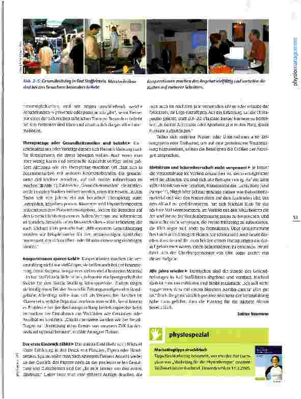 Vorschauseite 2: Events in der Physiotherapiepraxis Zeigen, was man kann