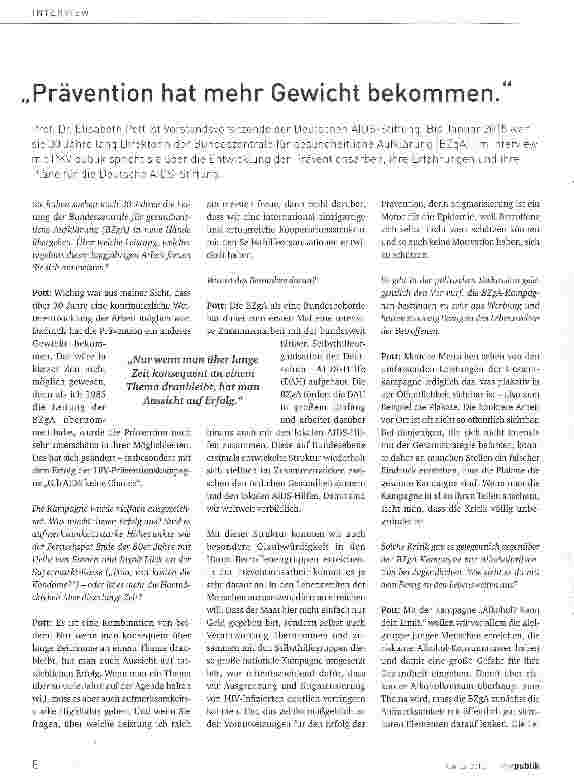 Vorschauseite 1: Prävention hat mehr Gewicht bekommen.