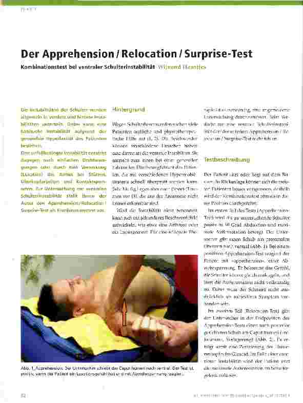 Vorschauseite 1: Der Apprehension / Relocation / Surprise-Test