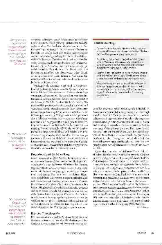 Vorschauseite 3: Demenz Essen und Trinken? Einfach vergessen.