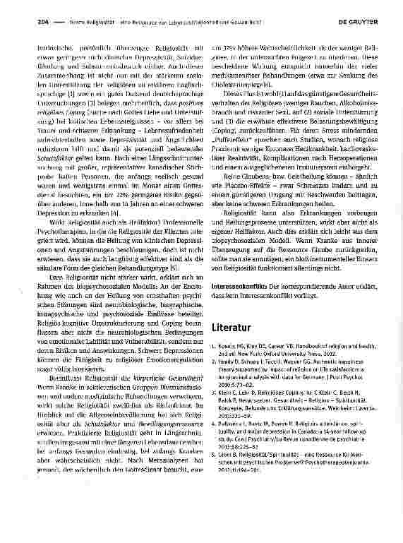 Vorschauseite 2: Religiosität - eine Ressource von Lebenszufriedenheit und Gesundheit?