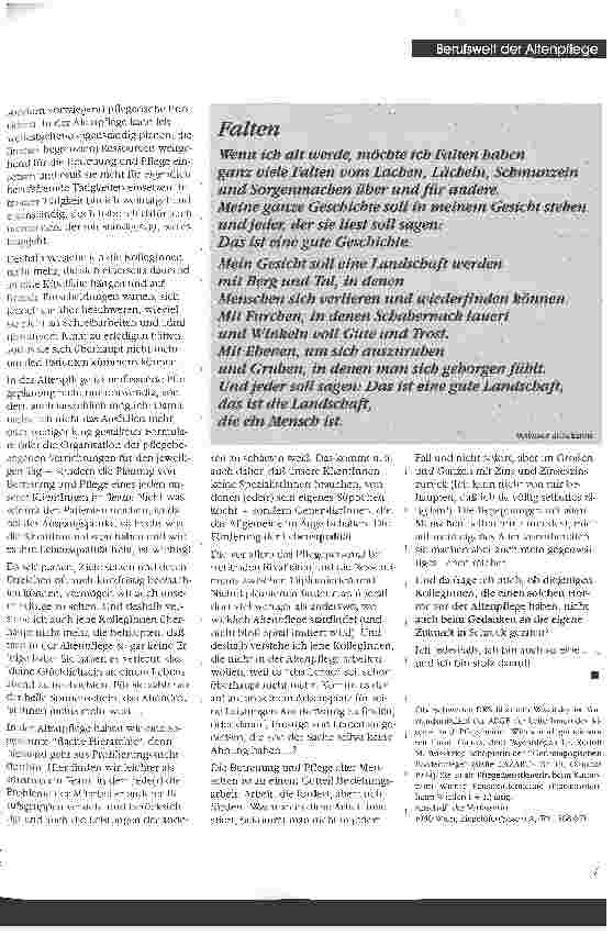 Vorschauseite 2: Ja, ich bin auch so eine. .. - und stolz darauf! Eine diplomierte Krankenschwester im Bereich der Betreuung und Pflege alter Menschen