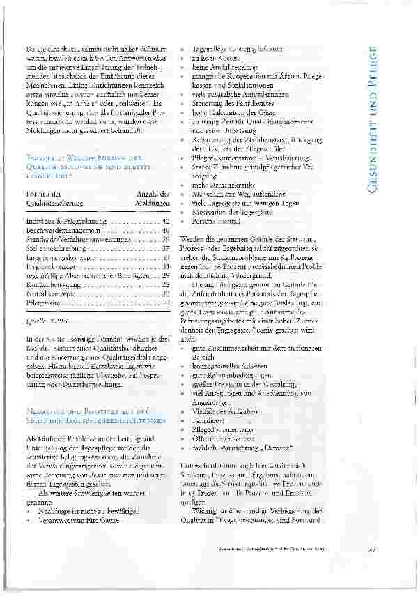 Vorschauseite 5: TAGESPFLEGE WIRD ZUNEHMEND ANGENOMMENERGEBNISSE EINER AKTUELLEN BEFRAGUNG VON TAGESPFLEGEEINRICHTUNGEN