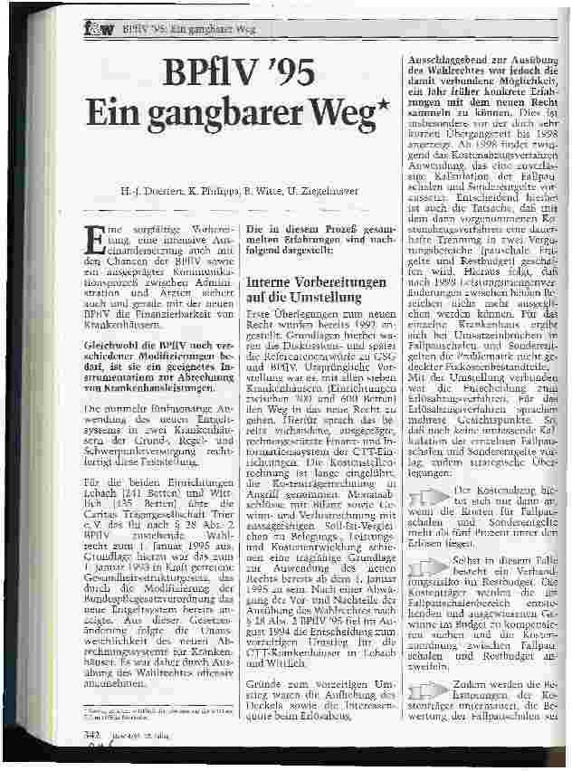Vorschauseite 1: BPflV 95 Ein gangbarer Weg