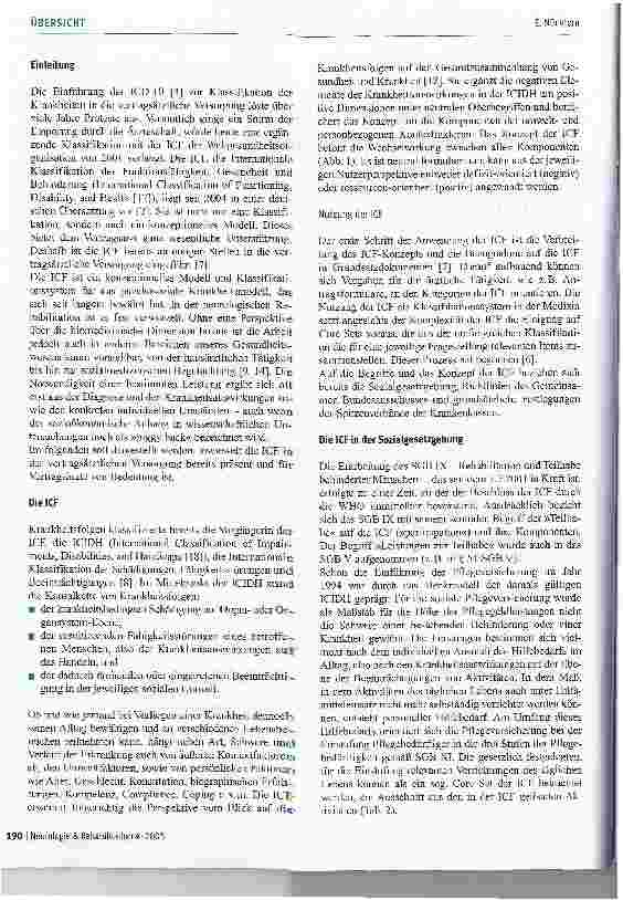 Vorschauseite 2: Die Internationale Klassifikation der Funktionsfähigkeit, Behinderung und Gesundheit (ICF) in der vertragsärztlichen Versorgung