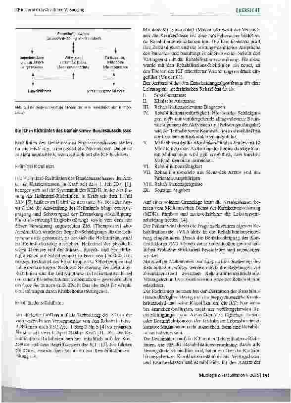 Vorschauseite 3: Die Internationale Klassifikation der Funktionsfähigkeit, Behinderung und Gesundheit (ICF) in der vertragsärztlichen Versorgung