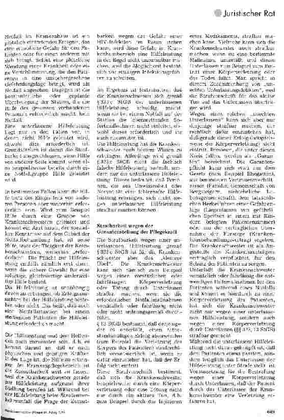 Vorschauseite 2: Zur Hilfeleistungspflicht bei Notfällen im Krankenhaus
