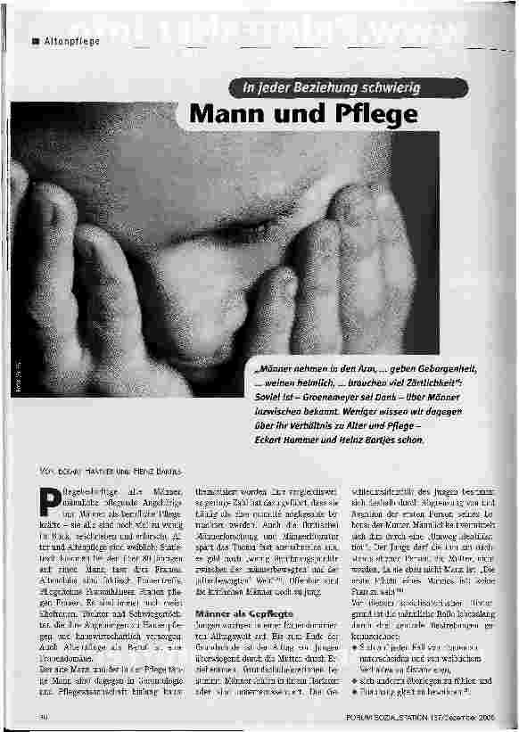 Vorschauseite 1: Mann und PflegeIn jeder Beziehung schwierig