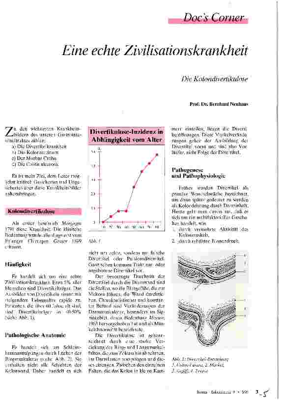 Vorschauseite 1: Eine echte Zivilisationskrankheit Die Kolondivertikulose