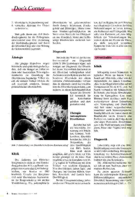 Vorschauseite 2: Eine echte Zivilisationskrankheit Die Kolondivertikulose