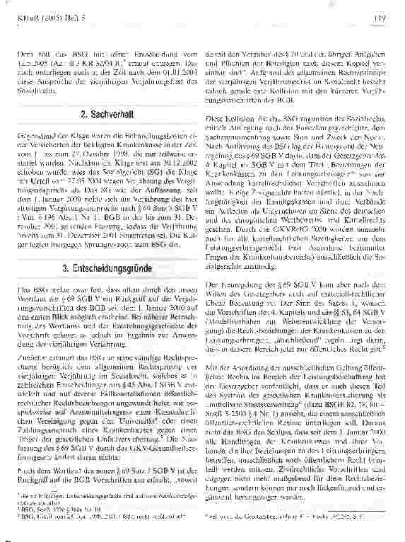 Vorschauseite 2: Verjährung des Vergütungsanspruches für stationäre Behandlungen
