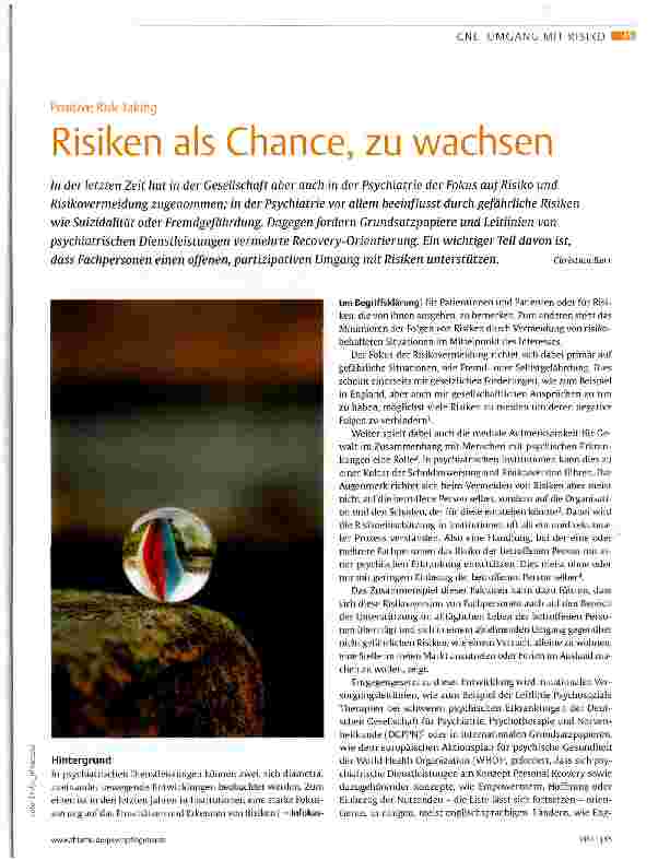 Vorschauseite 1: Risiken als Chance, zu wachsen