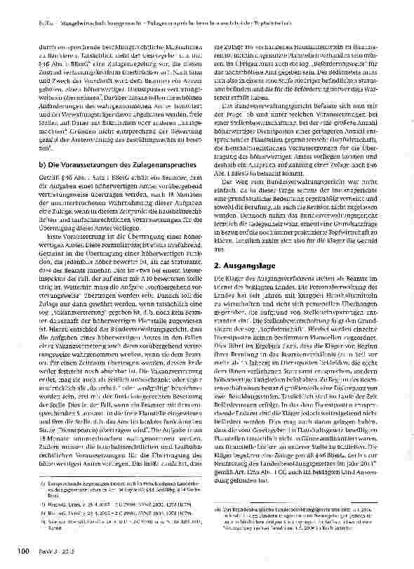 Vorschauseite 2: Mangelwirtschaft hausgemacht - Zulagenansprüche bestehen auch bei der Topfwirtschaft