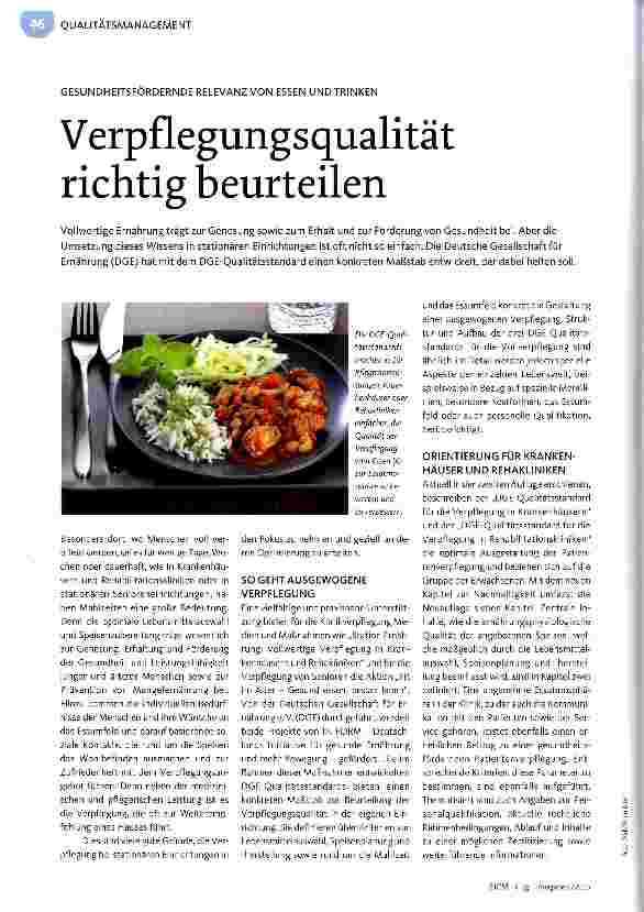 Vorschauseite 1: Verpflegungsqualität richtig beurteilen
