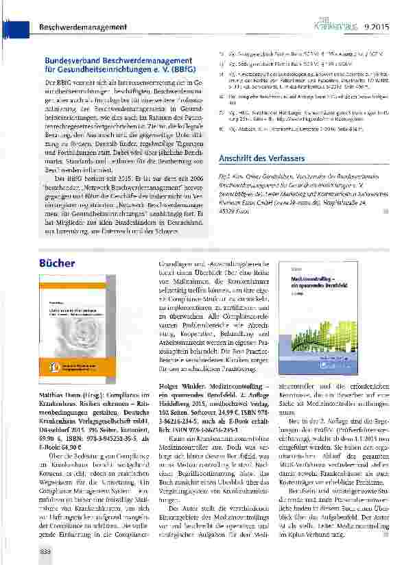 Vorschauseite 4: Der Umgang mit Kritik in deutschen Krankenhäusern: professionelles Beschwerdemanagement