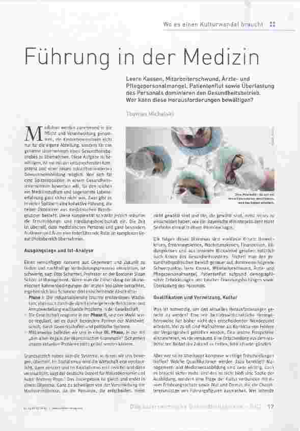 Vorschauseite 1: Führung in der Medizin