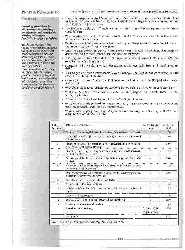 Vorschauseite 2: Lernsituationen in der Gesundheitsund Krankenpflege/ Gesundheitsund Kinderkrankenpflegeausbildung