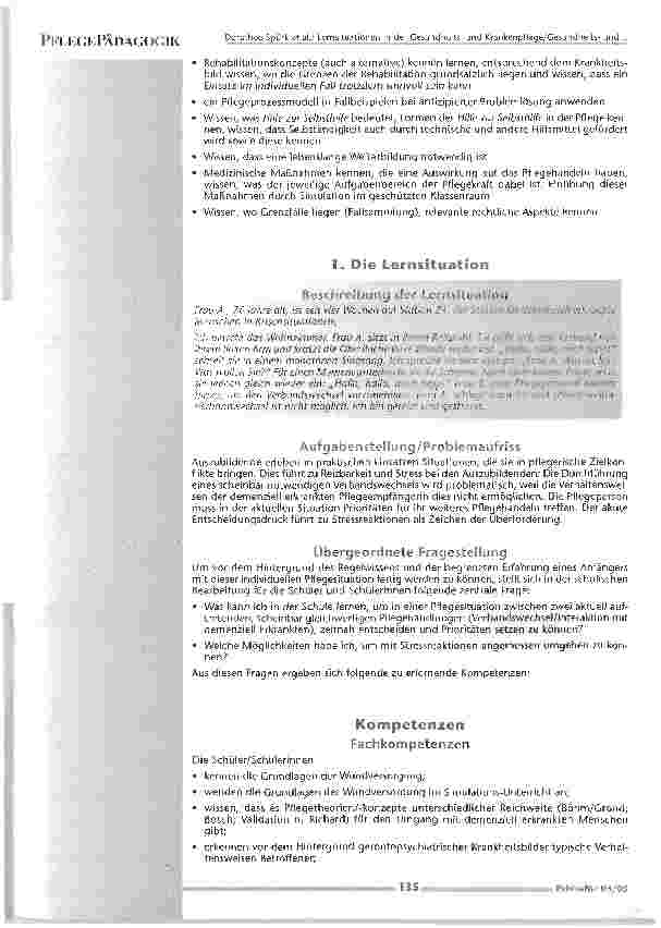 Vorschauseite 3: Lernsituationen in der Gesundheitsund Krankenpflege/ Gesundheitsund Kinderkrankenpflegeausbildung