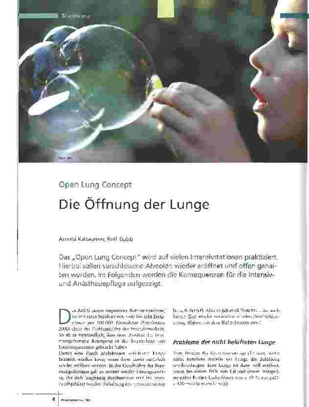 Vorschauseite 1: Open Lung Concept Die Öffnung der Lunge
