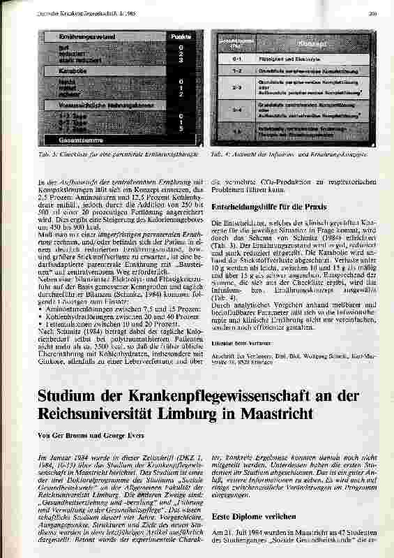 Vorschauseite 1: Studien der Krankenpflegewissenschaft an der Reichsuniversität Limburg in Maastricht