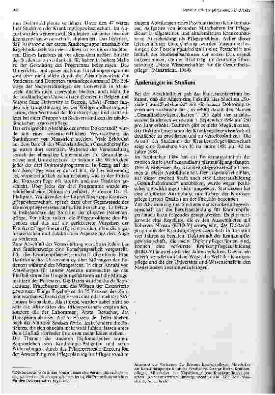 Vorschauseite 2: Studien der Krankenpflegewissenschaft an der Reichsuniversität Limburg in Maastricht