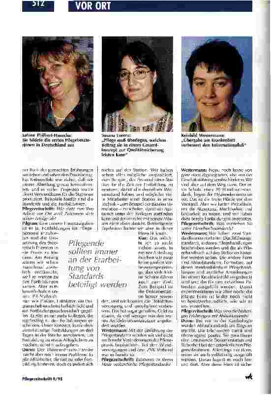 Vorschauseite 3: Sieben Frauen meistern den Theorie-Praxis-Konflikt Pflegeberatung an den Universitätskliniken Köln