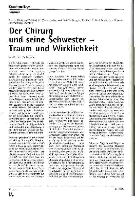 Vorschauseite 1: Der Chirurg und seine Schwester - Traum und Wirklichkeit