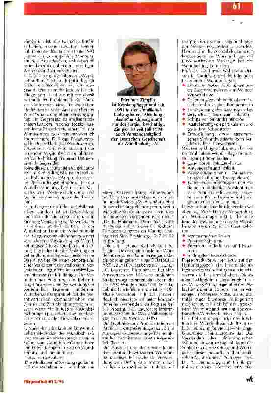 Vorschauseite 2: Pflegende wissen zuwenig über die Wundversorgung