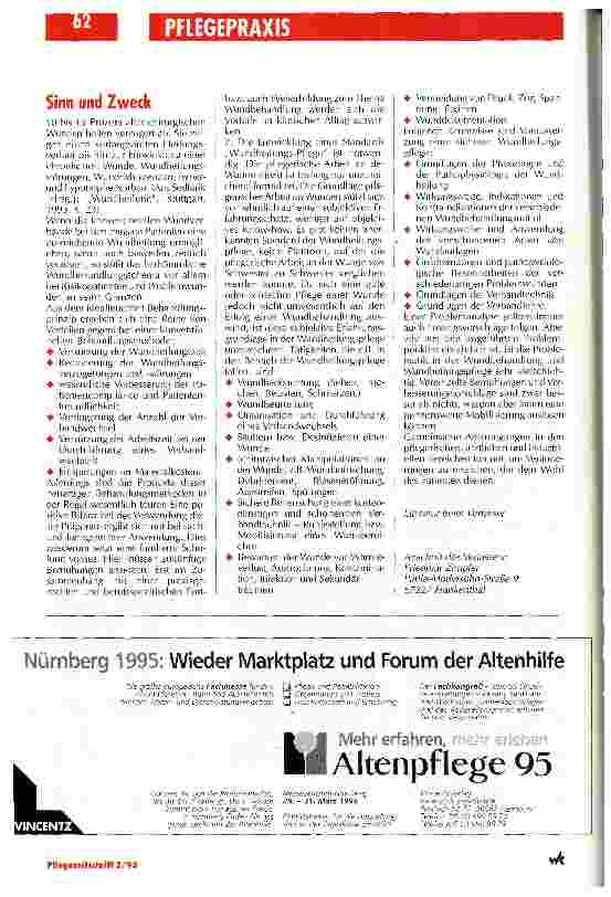Vorschauseite 3: Pflegende wissen zuwenig über die Wundversorgung