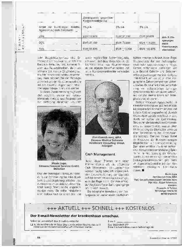 Vorschauseite 3: Überschaubarer AufwandOptimiertes Finanzmanagement als Baustein der Zukunftssicherung von Krankenhäusern