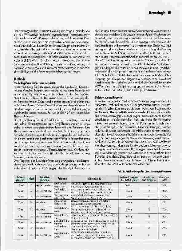 Vorschauseite 2: Oberprüfung der Wirksamkeit der Alltagsorientierten Therapie (AOT) bei Patienten mit erworbener Hirnschädigung