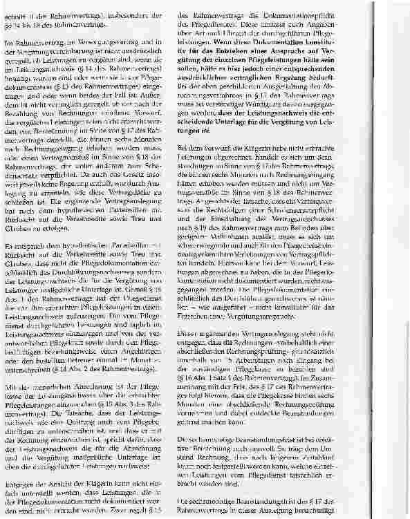 Vorschauseite 4: Pflegedokumentation ist keine Grundlage zur Abrechnung von Leistungen eines Pflegedienstes