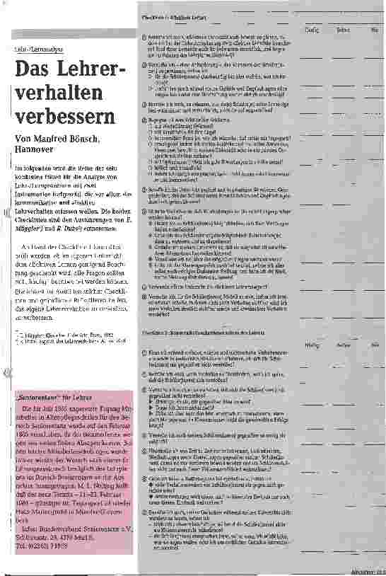 Vorschauseite 1: Das Lehrerverhalten verbessern