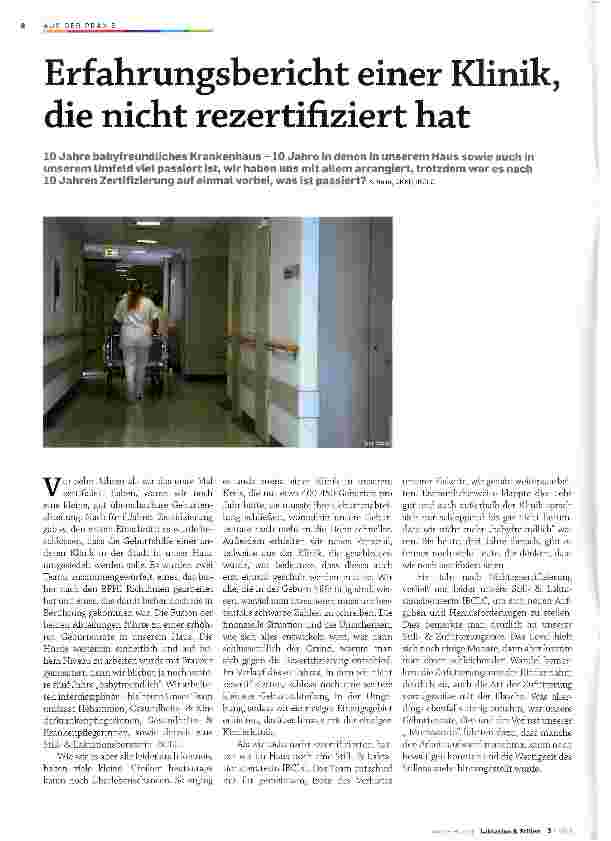 Vorschauseite 1: Erfahrungsbericht einer Klinik, die nicht rezertifiziert hat