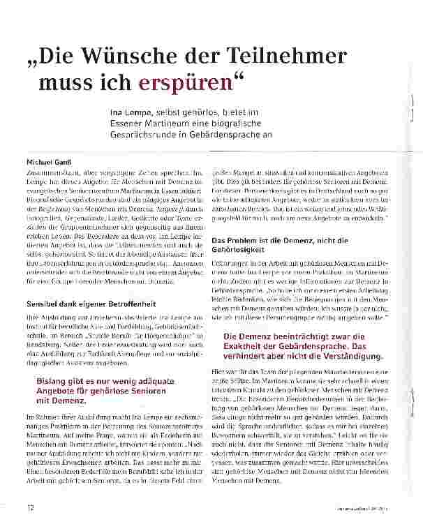 Vorschauseite 1: Die Wünsche der Teilnehmer muss ich erspüren