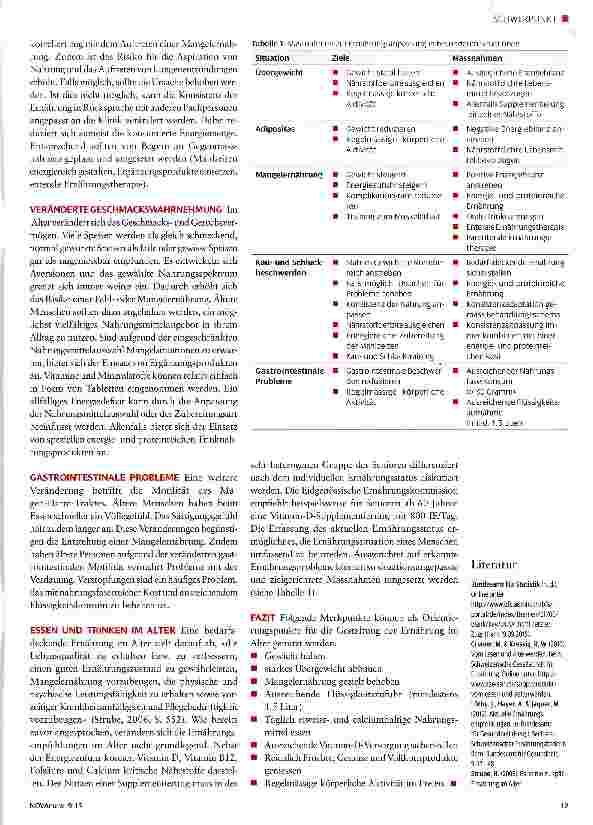 Vorschauseite 3: Ernährung und Flüssigkeitsaufnahme im Alter