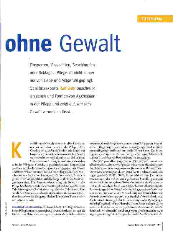 Vorschauseite 2: Pflege ohne Gewalt