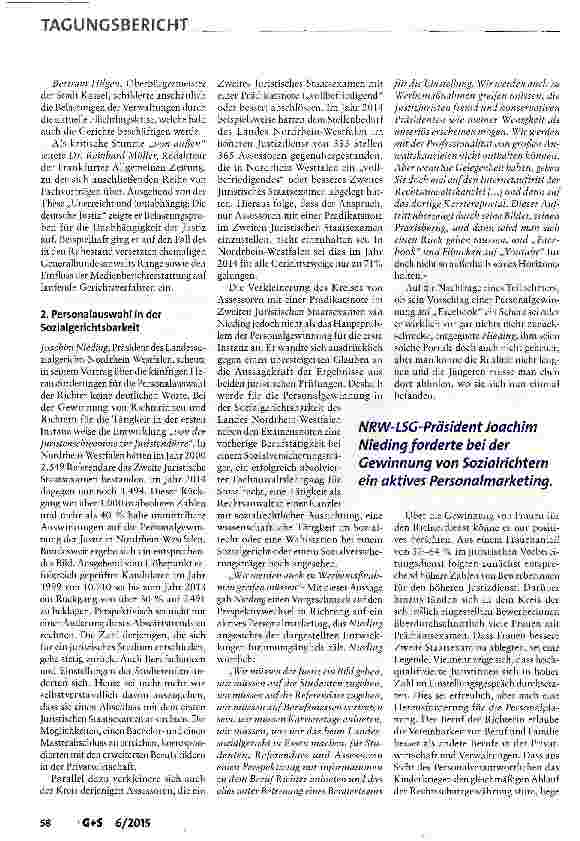 Vorschauseite 2: Die Sozialrechtsprechung im Wandel der Anforderungen -47. Richterwoche des Bundessozialgerichts