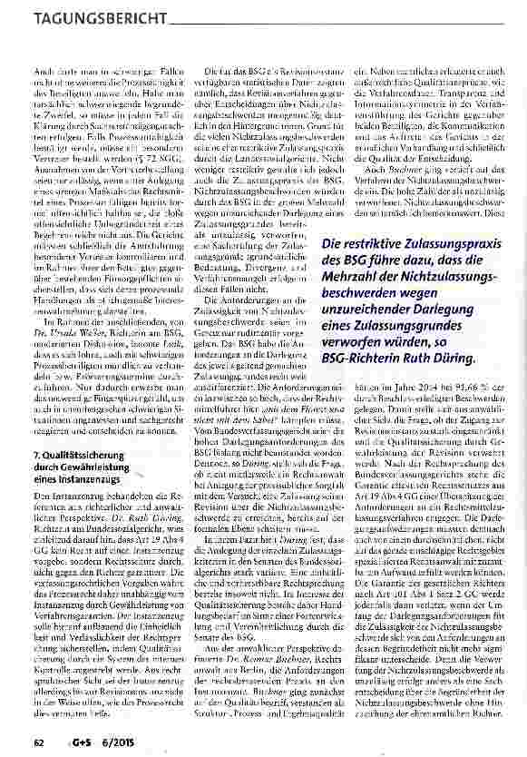 Vorschauseite 6: Die Sozialrechtsprechung im Wandel der Anforderungen -47. Richterwoche des Bundessozialgerichts