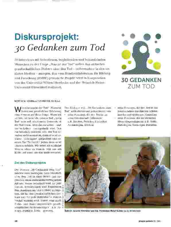 Vorschauseite 1: Diskursprojekt: 30 Gedanken zum Tod