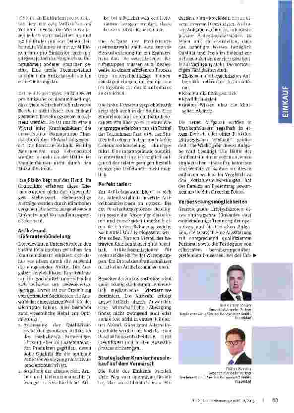 Vorschauseite 2: An den richtigen Stellen schrauben Einkaufsstudie 2015: über 5 % Einsparpotenzial in den Sachmitteln