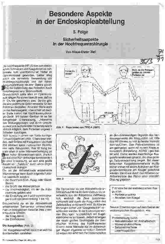 Vorschauseite 1: Besondere Aspekte in der Endoskopieabteilung 5.Folge: Sicherheitsaspekte in der Hochfrequenzchirurgie